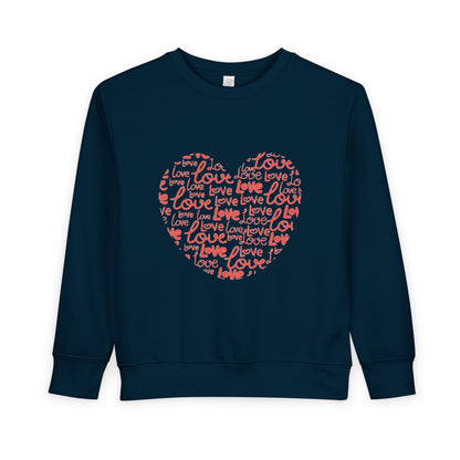Toddler Love Heart Sweatshirt, Cute Baby Crewneck, Valentine Gift, Adorable Kids Apparel, Heart Sweatshirt for Toddlers