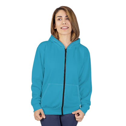 Bright Blue Zip Hoodie - Cozy, Stylish, Perfect for Casual Outings, Gifts, and Year-round Comfort, Unique Design, AOP