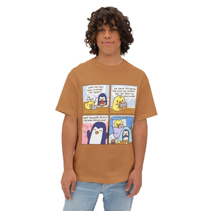 Cute Penguin Graphic Tee, Funny Animal Oversized T-Shirt, Cartoon Lovers Gift, Casual Summer Wear, Cozy Lounge Top