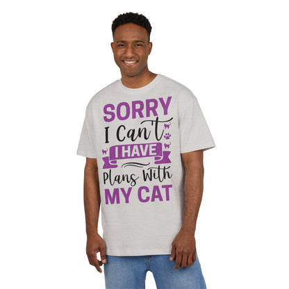 Cat Lover's Oversize Tee: Sorry I Can't, I Have Plans With My Cat - Funny Pet Tee, Gift for Cat Owners, Casual Everyday Wear, [...]