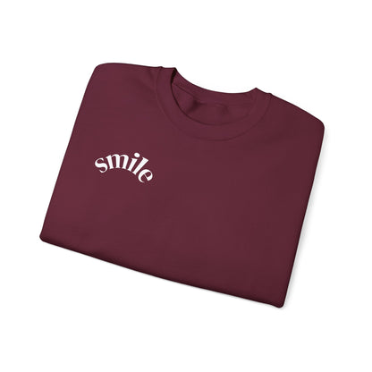 Smiley Face Crewneck Sweatshirt , Casual Wear, Gift for Friends, Cozy Layering, Everyday Comfort