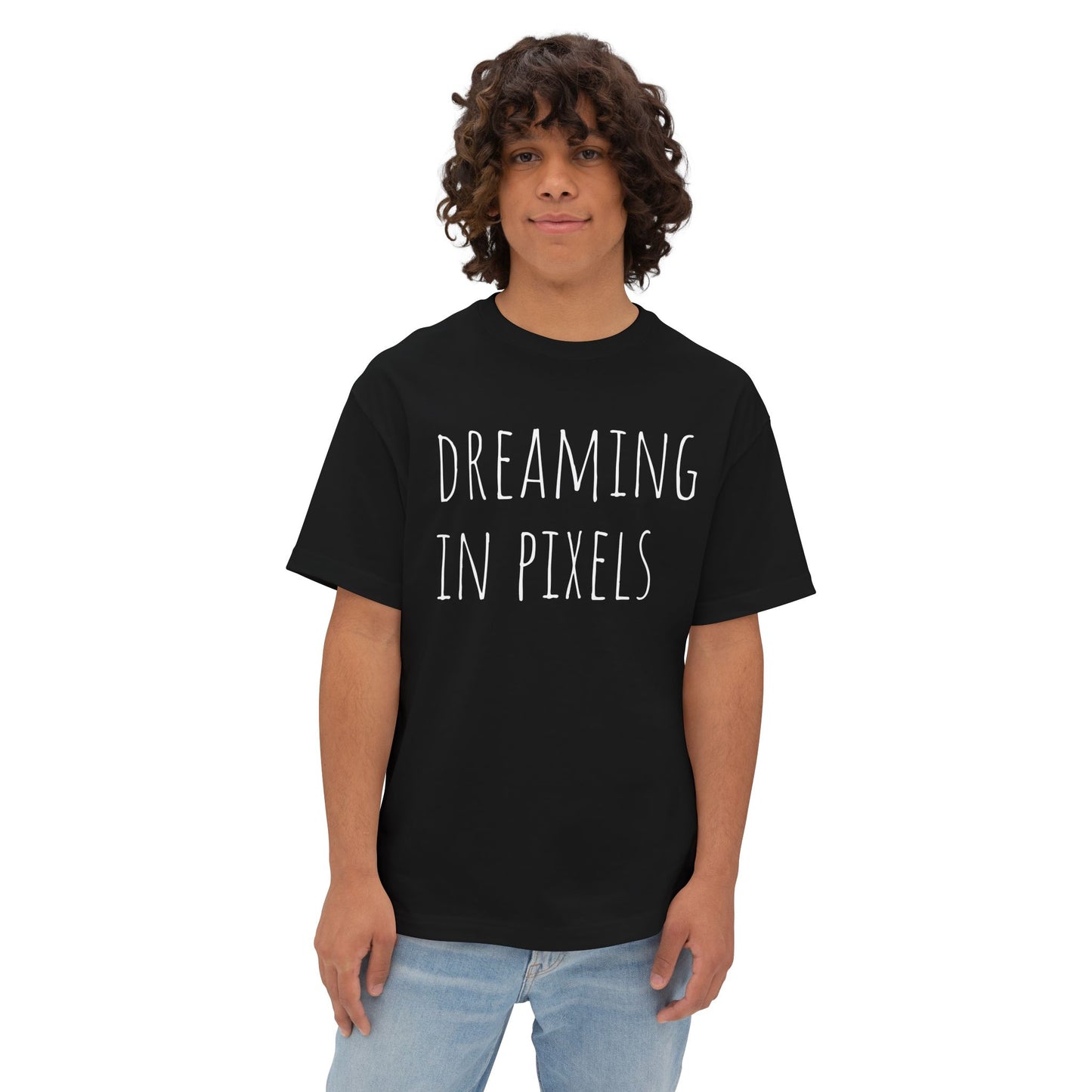 Dreaming in Pixels Oversized Tee |  Graphic T-Shirt, Casual Wear, Gift for Gamers, Artistic Style, Comfortable Apparel