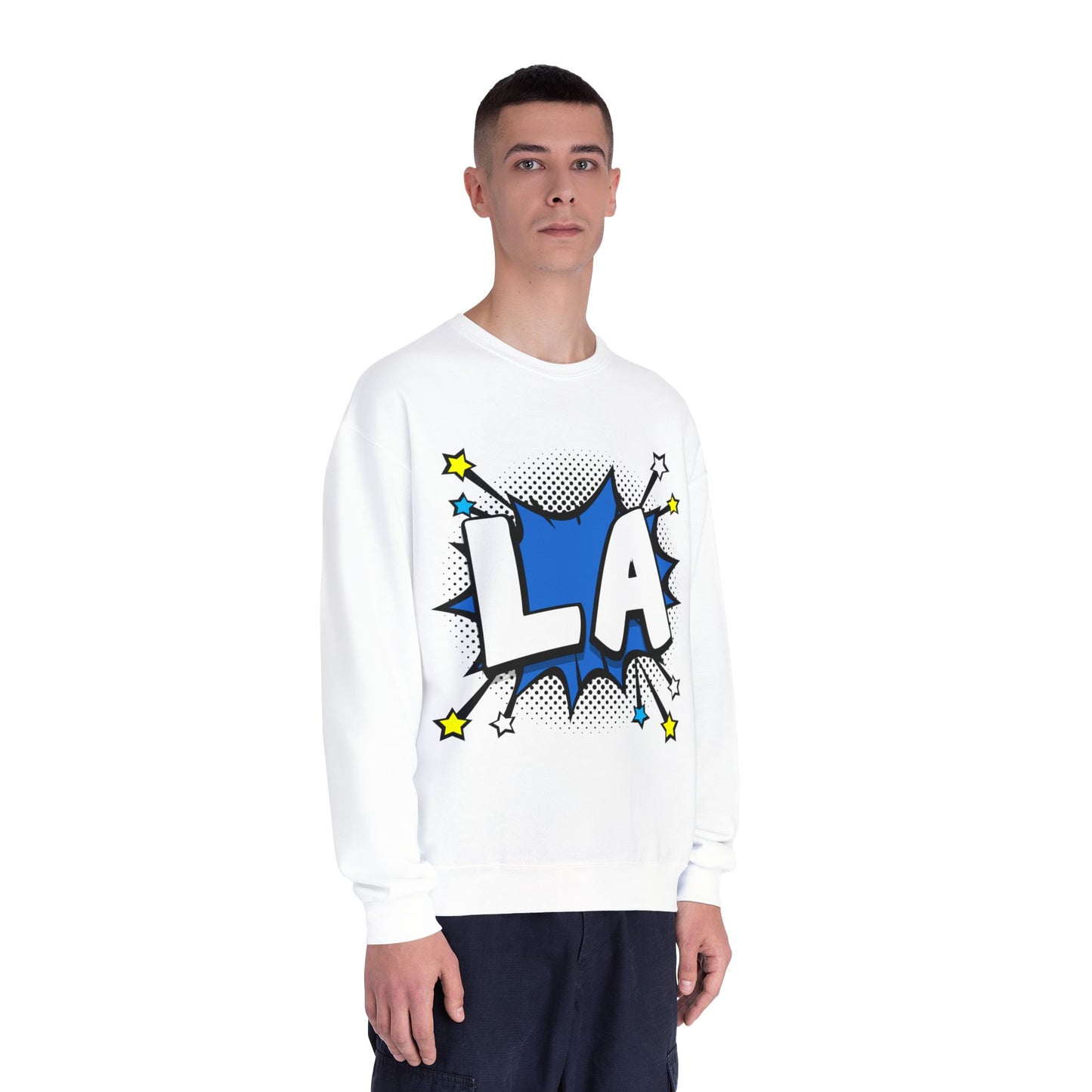 Cool LA Comic Style Crewneck Sweatshirt,  Graphic Sweater, Gift for Him, Her, Casual Wear