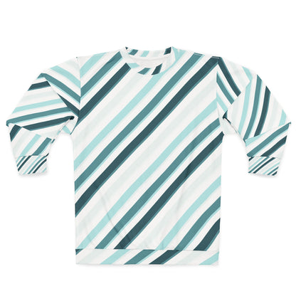 Stylish  Sweatshirt with Geo Stripes, Cozy Casual Wear, Gift for Her, Him, Best for Fall, Winter, Birthday, Holidays
