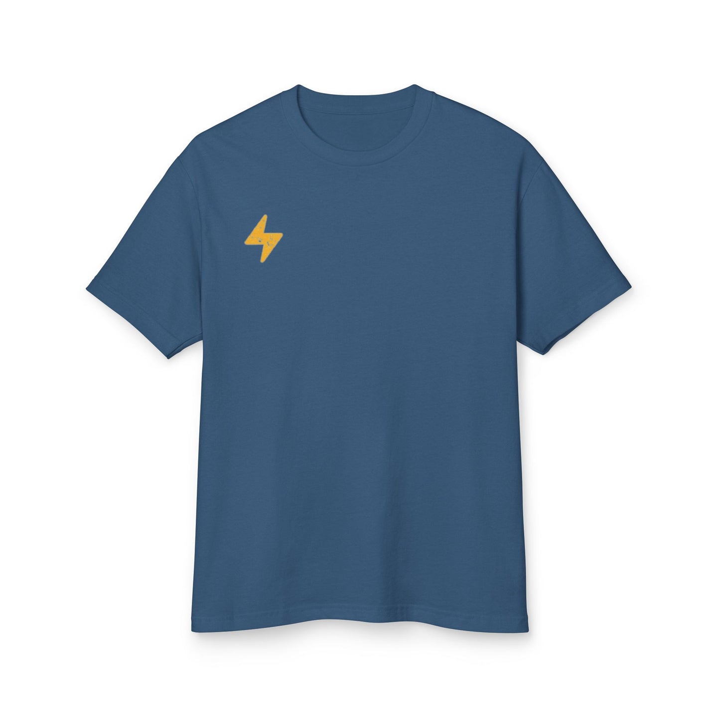Heavyweight Cotton Tee with Lightning Bolt Design, Casual T-Shirt for Everyday Wear, Gifts for Friends, Birthday, Music Festival