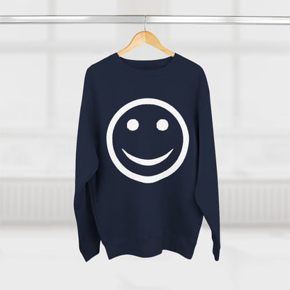 Happy Face Crewneck Sweatshirt, Cozy Gift for Friends, Casual Style, Everyday Wear, Fun Mood Boost