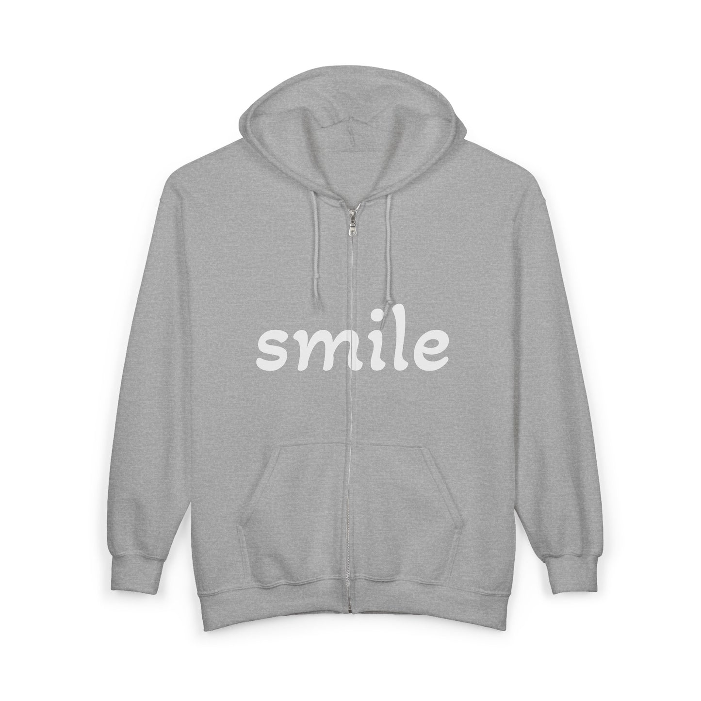 Smile  Zip Hoodie - Cozy Comfort for Everyday Style, Gift for Friends, Encouraging Apparel, Birthday or Casual Wear