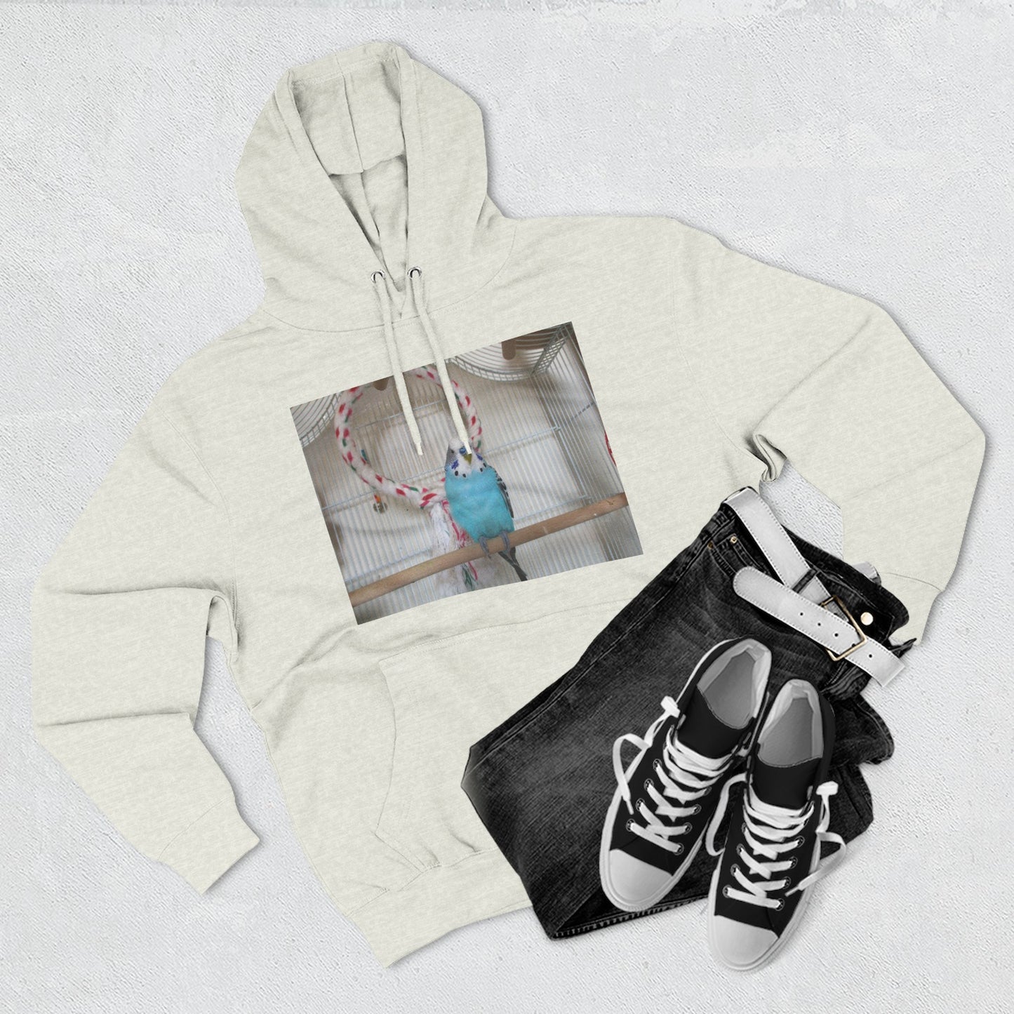 Bird Lover's Three-Panel Fleece Hoodie, Cozy Bird Sweatshirt, Pet Gift, Animal Lover Apparel, Cute Bird Design, Warm Winter Wear