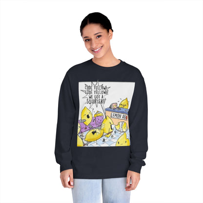 Fun Lemonade T-Shirt, Cartoon Tee,Long Sleeve, Summer Vibes, Gift for Citrus Lovers, Funny Lemon Shirt