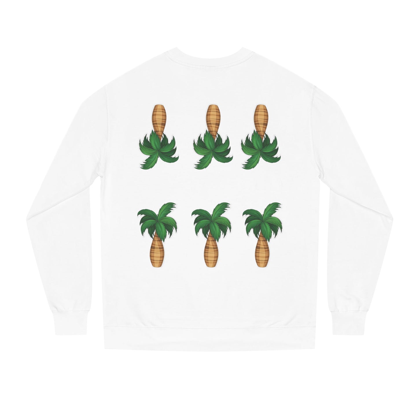 Palm Tree Crew Neck Sweatshirt, Casual Wear, Beach Vibes Apparel, Everyday Comfort, Gift for Him or Her