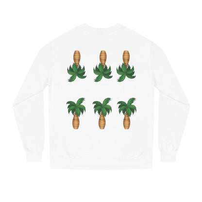 Palm Tree Crew Neck Sweatshirt, Casual Wear, Beach Vibes Apparel, Everyday Comfort, Gift for Him or Her