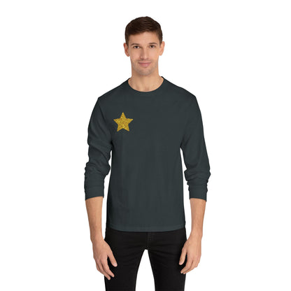 Golden Star  Long Sleeve T-Shirt, Casual Shirt, Gift for Her, Holiday Apparel, Everyday Wear, Comfortable Style
