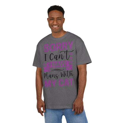 Cat Lover's Oversize Tee: Sorry I Can't, I Have Plans With My Cat - Funny Pet Tee, Gift for Cat Owners, Casual Everyday Wear, [...]