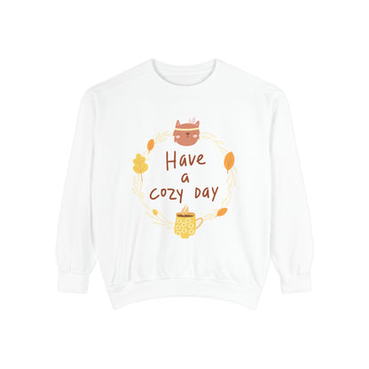 Cozy Day Sweatshirt | Garment-Dyed | Cute Fall Fashion, Everyday Wear, Gift for Her, Relaxed Style, Autumn Apparel