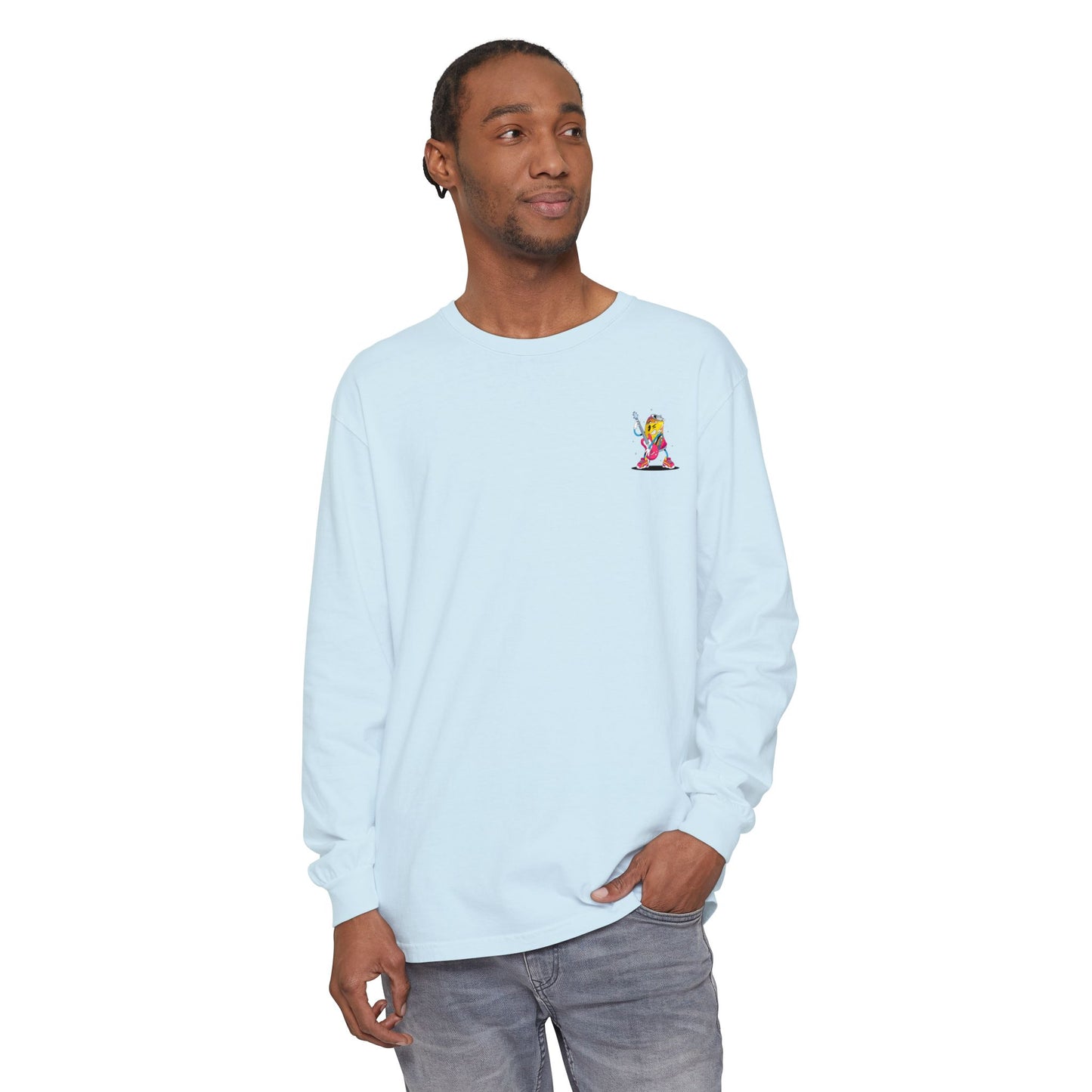 Rock Star  Long Sleeve Tee, Garment-Dyed Shirt for Music Lovers, Streetwear, Concert Casual, Unique Gift Idea