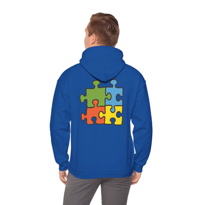 Colorful Puzzle Piece Hoodie for Creative Minds, Perfect for Gifts, Cozy Sweatshirt for Everyday Wear,