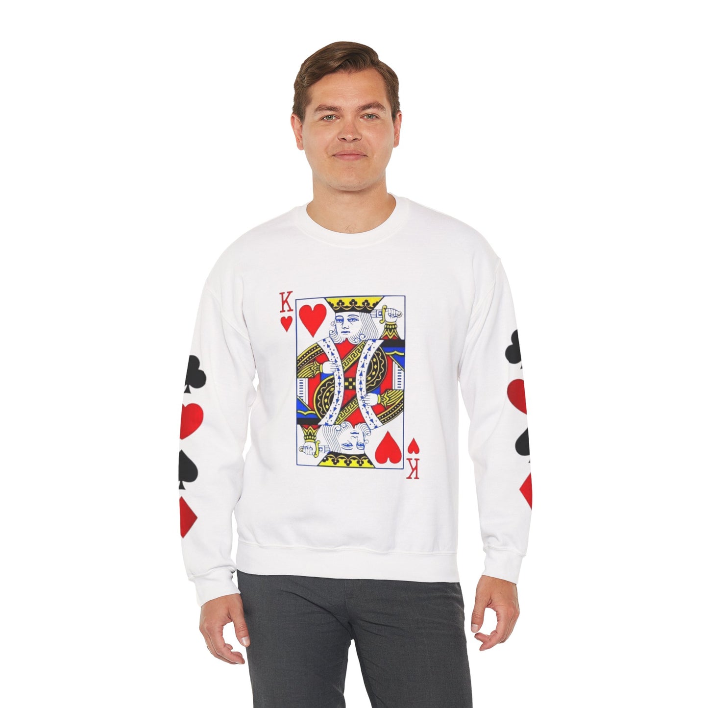 Playing Card King Sweatshirt -  Crewneck, Cozy Fashion, Great for Gamers, Casual Wear, Perfect for Game Night, Gift Idea