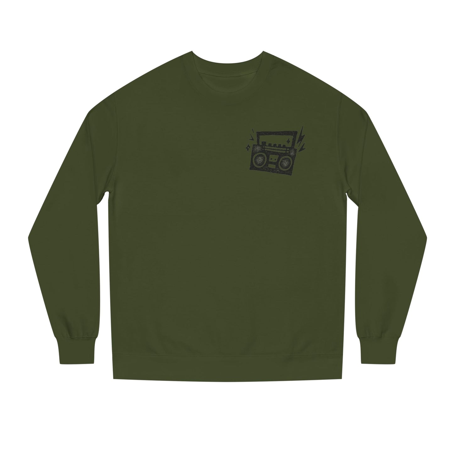 Retro Boombox Sweatshirt - Music Lover Apparel, Gift for Him,  Crew Neck, Casual Wear, Cozy Fashion