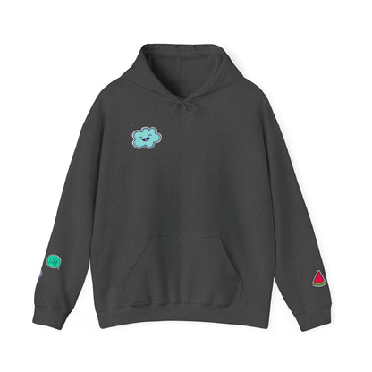 Cute Illustrated Hoodie with Flowers,  Sweatshirt for Spring, Funny Cloud Design, Gift for Teens, Cozy Casual Wear