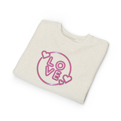 Toddler Love Sweatshirt, Cute Children's Sweatshirt, Kids  Gift, Cozy Toddler Apparel, Heart Design Sweatshirt