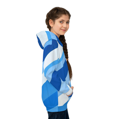 Vibrant Blue Striped Children's Hoodie, Cozy Kid's Apparel, Perfect for Playdates, Casual Wear, Birthday Gifts, Everyday Comfort