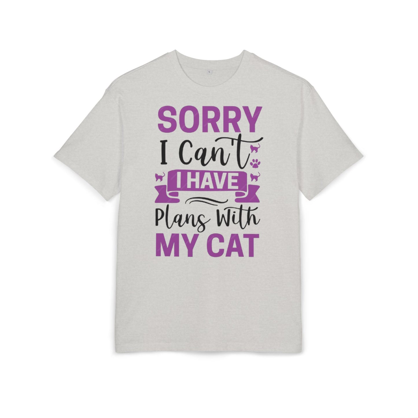 Cat Lover's Oversize Tee: Sorry I Can't, I Have Plans With My Cat - Funny Pet Tee, Gift for Cat Owners, Casual Everyday Wear, [...]