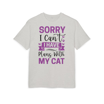 Cat Lover's Oversize Tee: Sorry I Can't, I Have Plans With My Cat - Funny Pet Tee, Gift for Cat Owners, Casual Everyday Wear, [...]