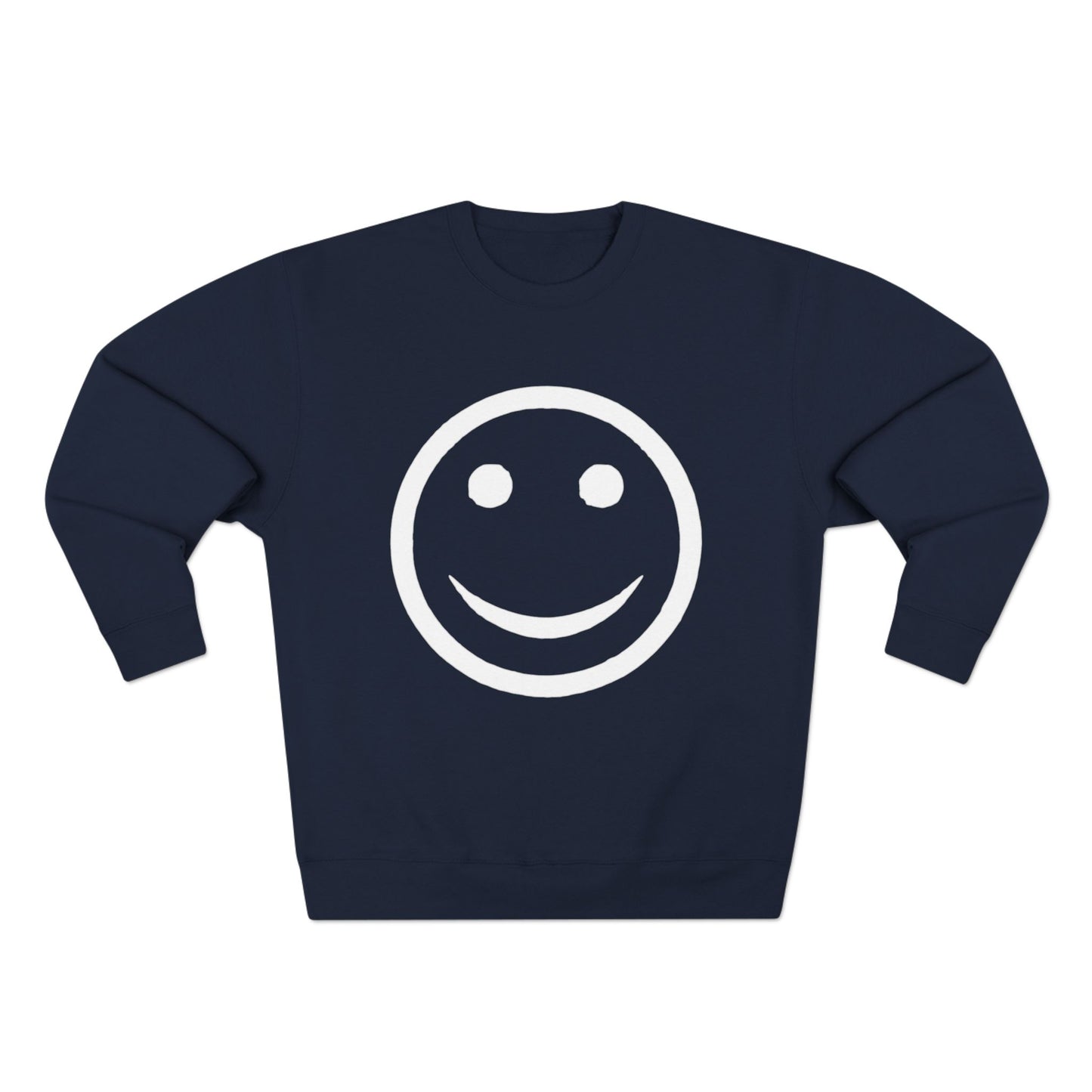 Happy Face Crewneck Sweatshirt, Cozy Gift for Friends, Casual Style, Everyday Wear, Fun Mood Boost