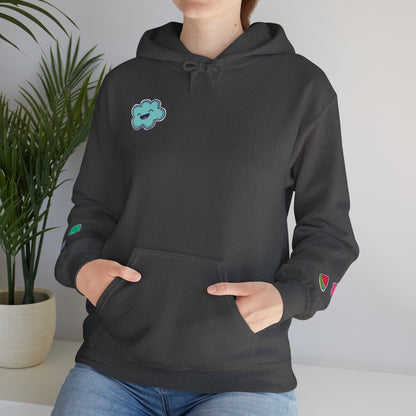 Cute Illustrated Hoodie with Flowers,  Sweatshirt for Spring, Funny Cloud Design, Gift for Teens, Cozy Casual Wear