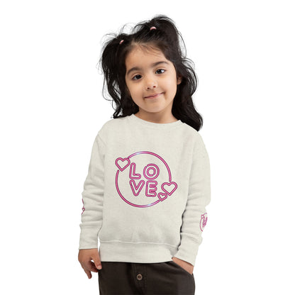 Charming Toddler Sweatshirt with 'Love' Print, Cozy Kids Pullover, Cute Gift for Birthdays, Playdates