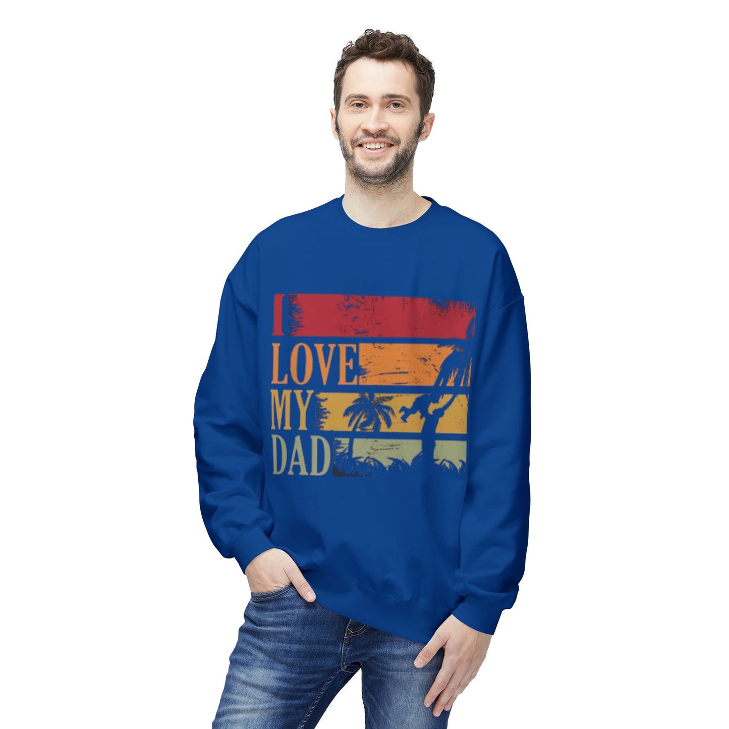 I Love My Dad Vintage Crewneck Sweatshirt, Father's Day Gift, Cozy  Fleece, Casual Wear, Family Reunion Apparel