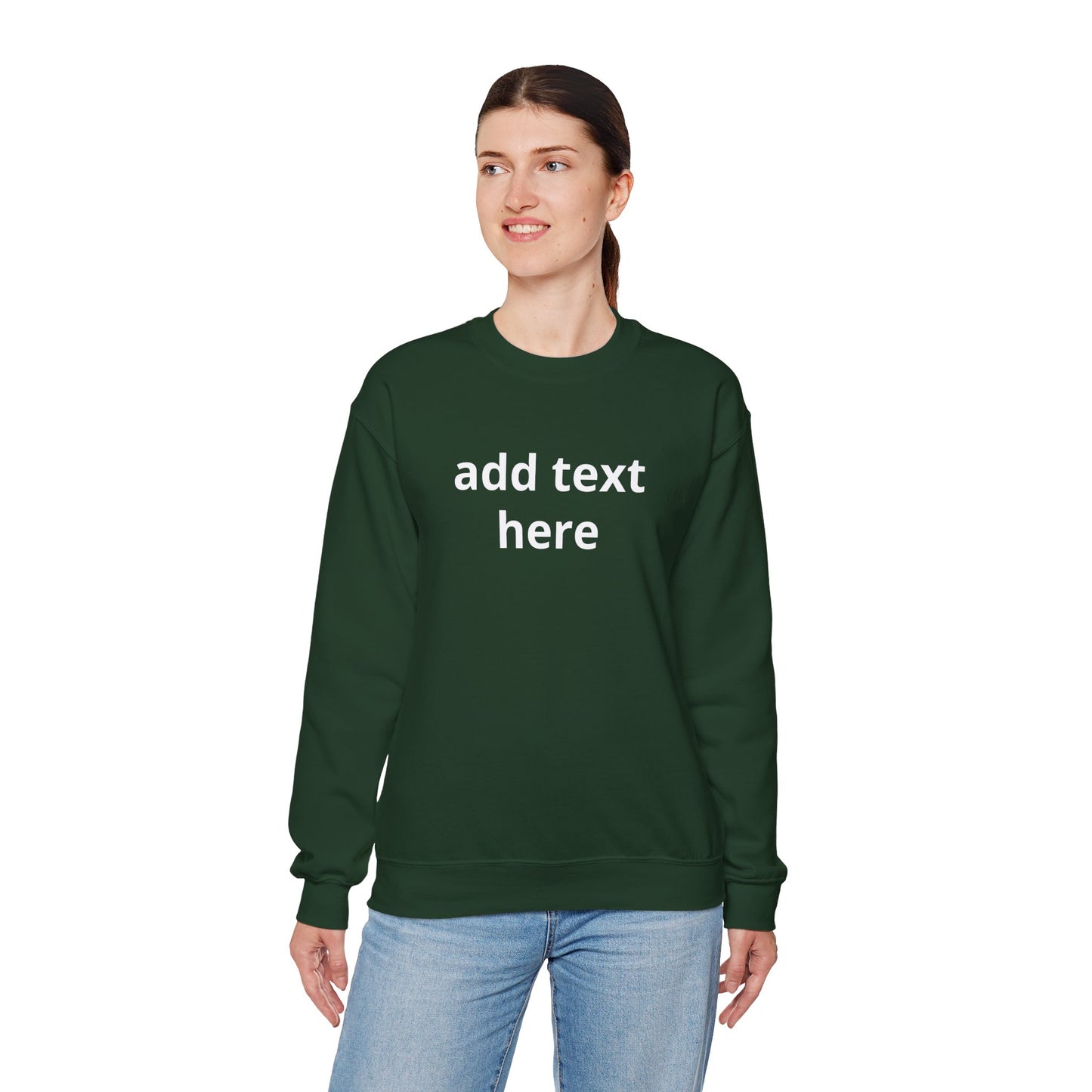 Custom Text Crewneck Sweatshirt — Minimal Personalized Pullover