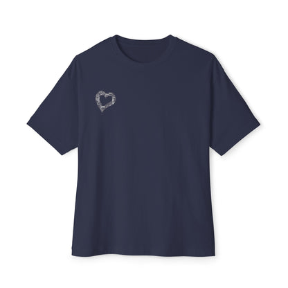 Minimalist Heart Oversized Tee, Casual  T-Shirt, Comfortable Everyday Wear, Perfect for Gifts, Summer Fashion, Relaxed Fit