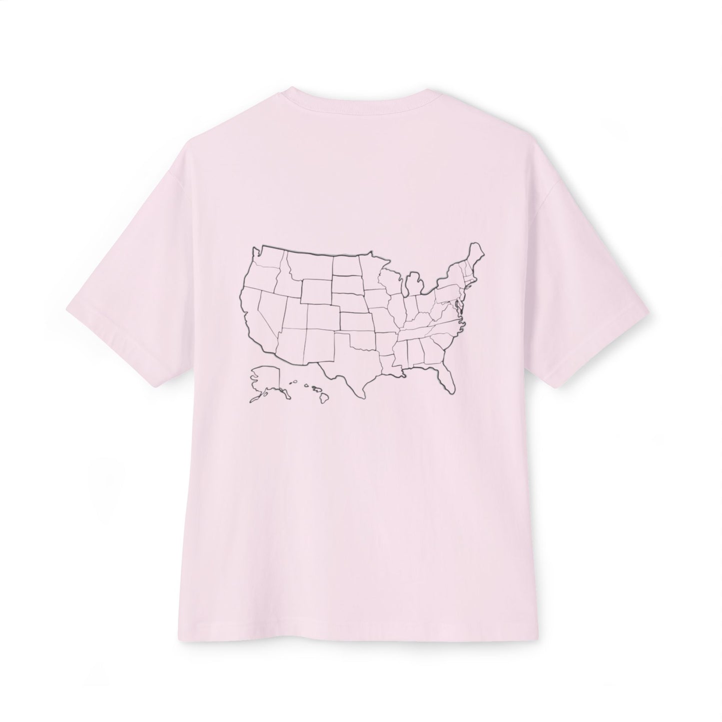 Boxy Tee with US Map Design, Comfortable Graphic Tee, Casual Wear, Gift for Travelers, Summer Outfit, Eco-Friendly Tee