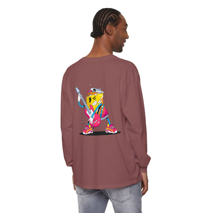Rock Star  Long Sleeve Tee, Garment-Dyed Shirt for Music Lovers, Streetwear, Concert Casual, Unique Gift Idea