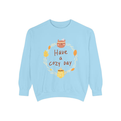 Cozy Day Sweatshirt | Garment-Dyed | Cute Fall Fashion, Everyday Wear, Gift for Her, Relaxed Style, Autumn Apparel