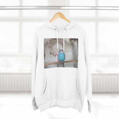 Bird Lover's Three-Panel Fleece Hoodie, Cozy Bird Sweatshirt, Pet Gift, Animal Lover Apparel, Cute Bird Design, Warm Winter Wear