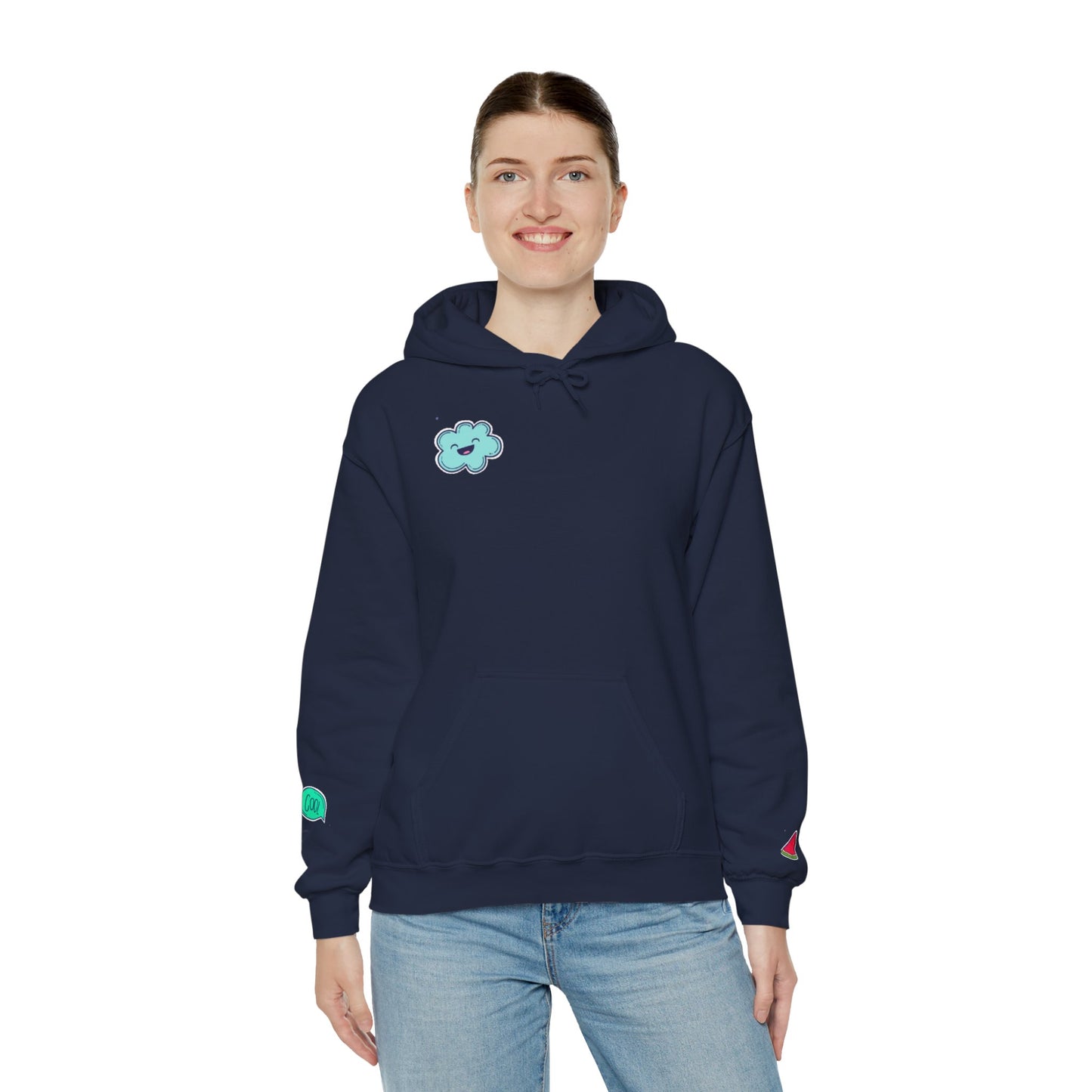 Cute Illustrated Hoodie with Flowers,  Sweatshirt for Spring, Funny Cloud Design, Gift for Teens, Cozy Casual Wear