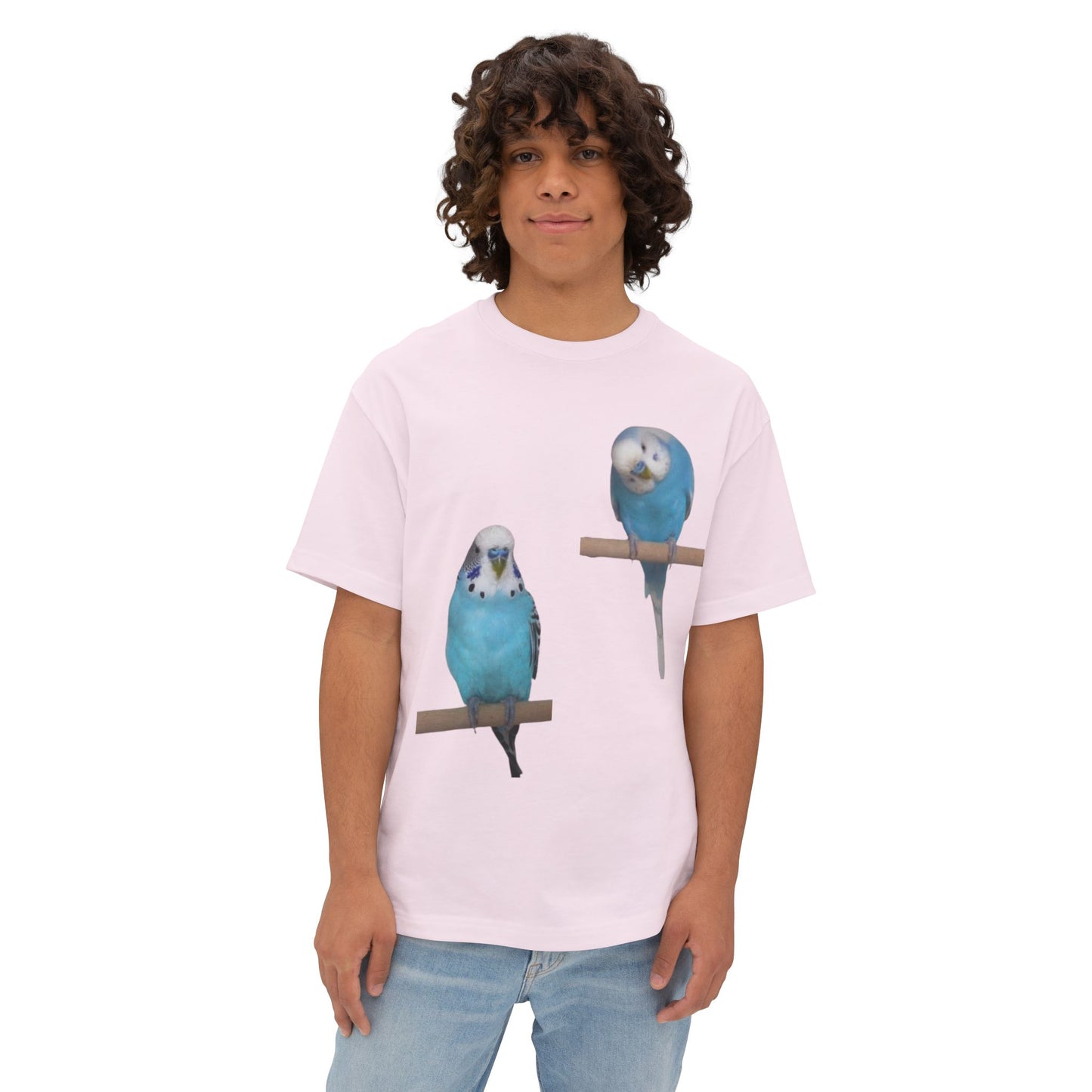 Colorful Budgie Boxy Tee, Comfortable Fashion, Bird Lover Gift, Casual Everyday Style, Unique Animal Tee,  Graphic Shirt