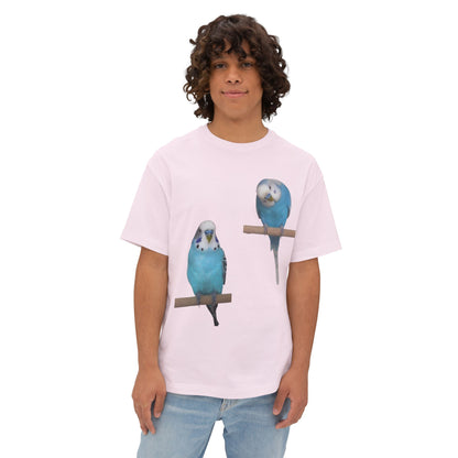 Colorful Budgie Boxy Tee, Comfortable Fashion, Bird Lover Gift, Casual Everyday Style, Unique Animal Tee,  Graphic Shirt