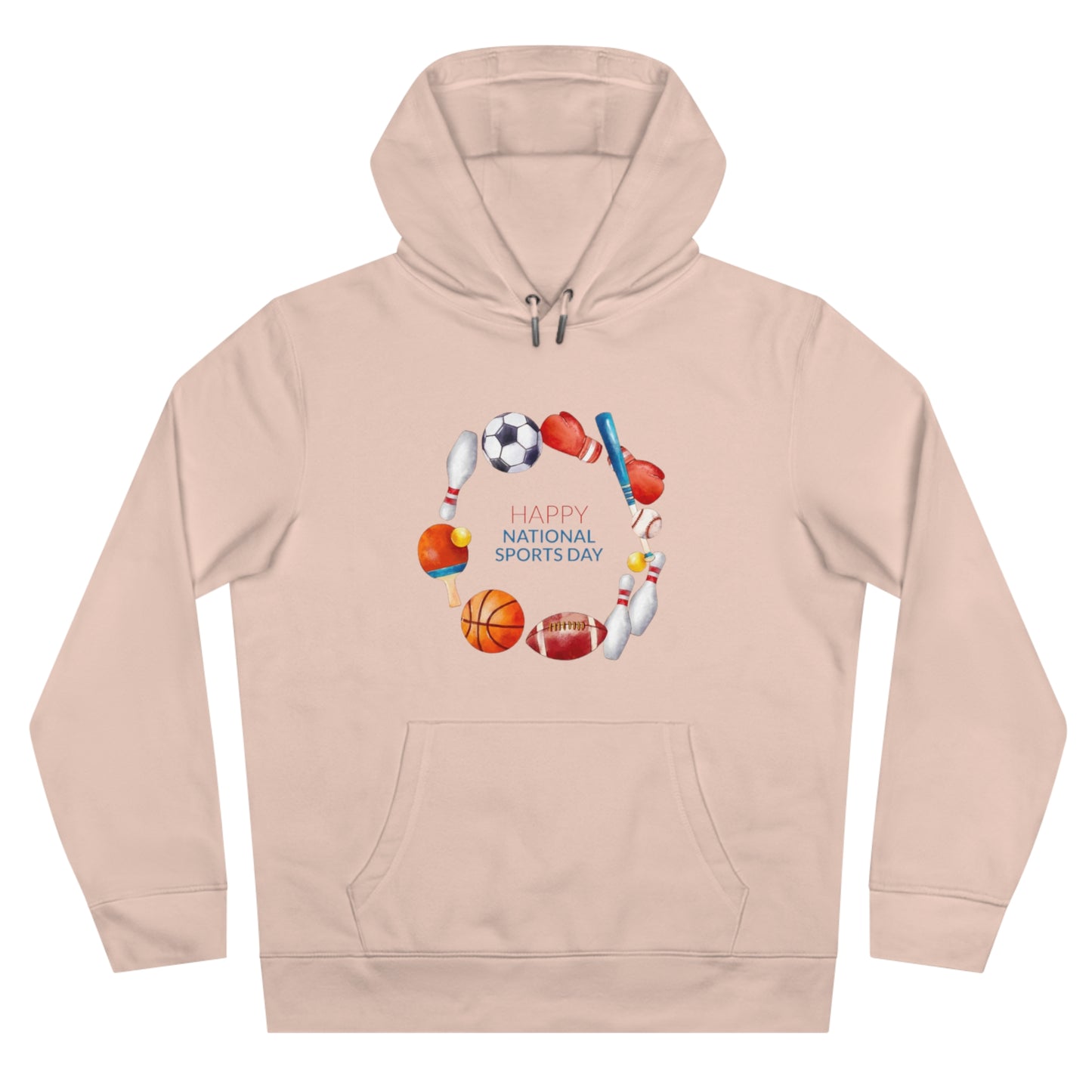 Happy Sports Day King Hooded Sweatshirt, Sports Lover Gift, Activewear, Casual Clothing, Athletic Hoodie, Sports Day Celebration