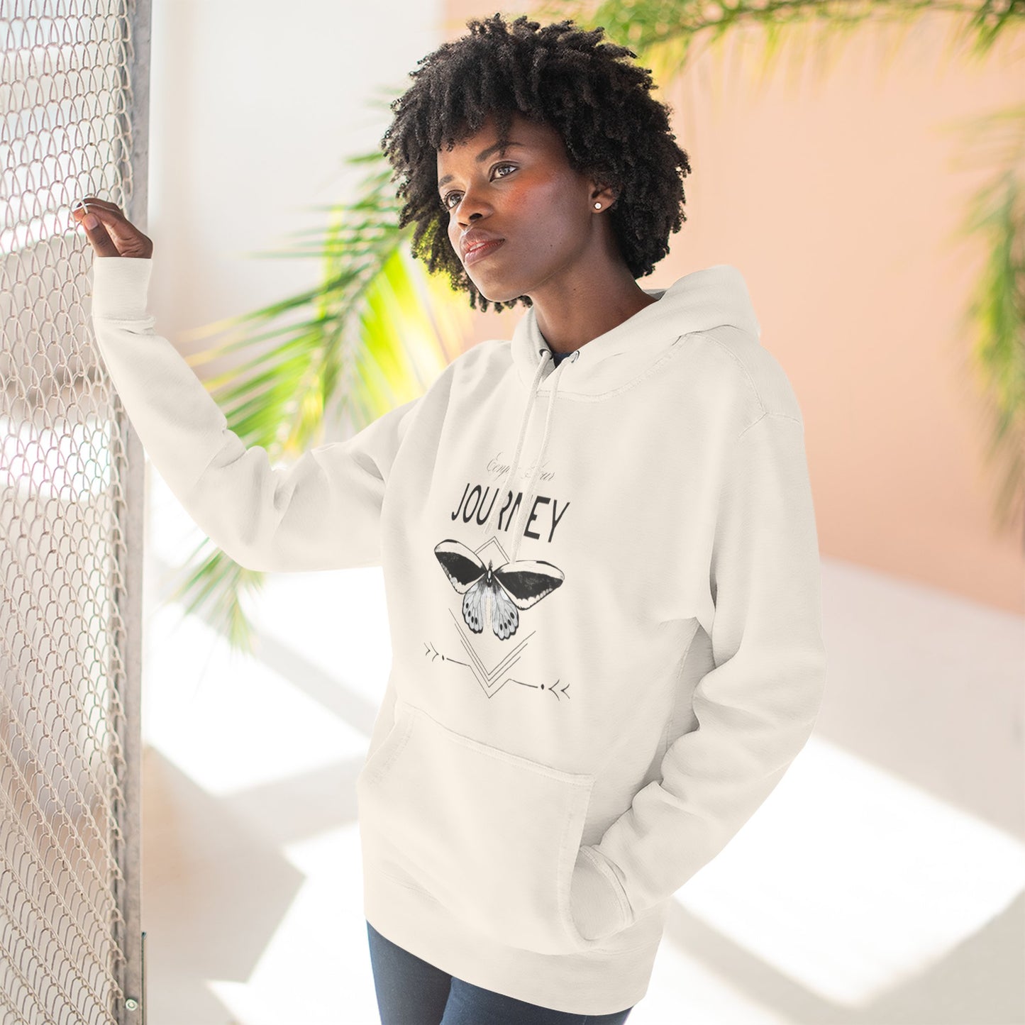 Journey Fleece Hoodie - Cozy White Pullover for Adventurers
