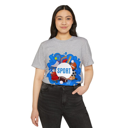 Sporty Recycled Organic T-Shirt for Active Lifestyle, Eco-Friendly Tee, Gift for Fitness Lovers, Perfect for Sports Events, Casual Wear