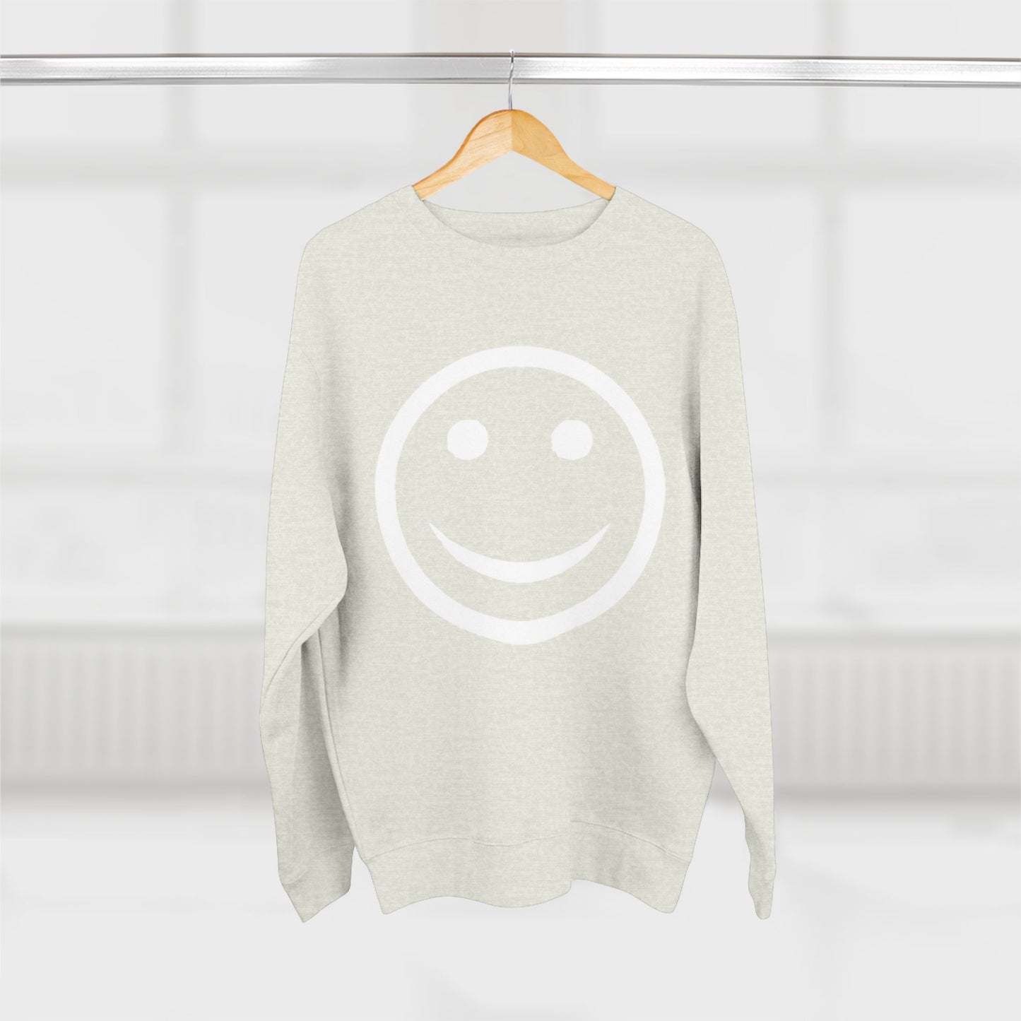 Happy Face Crewneck Sweatshirt, Cozy Gift for Friends, Casual Style, Everyday Wear, Fun Mood Boost