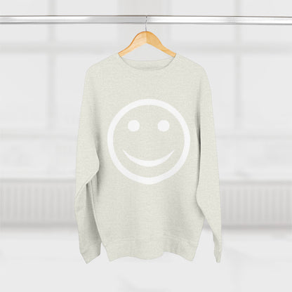 Happy Face Crewneck Sweatshirt, Cozy Gift for Friends, Casual Style, Everyday Wear, Fun Mood Boost