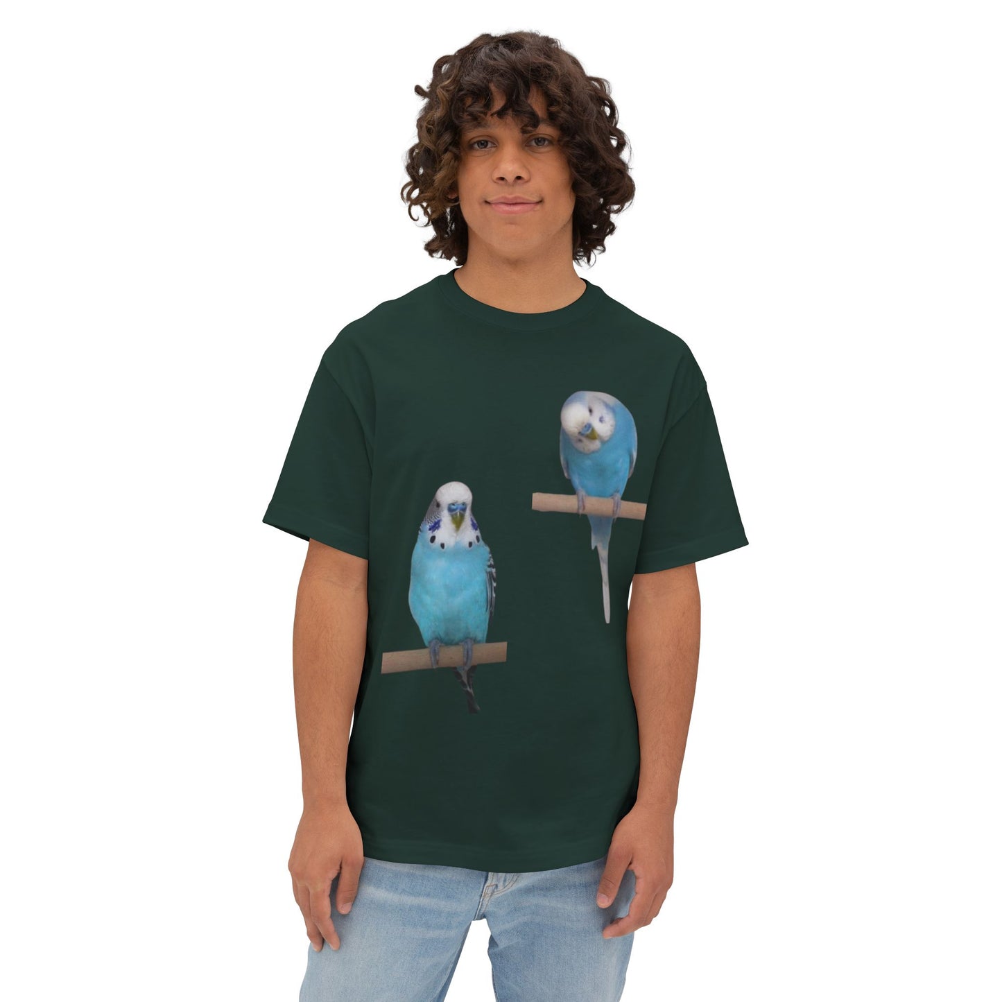 Colorful Budgie Boxy Tee, Comfortable Fashion, Bird Lover Gift, Casual Everyday Style, Unique Animal Tee,  Graphic Shirt