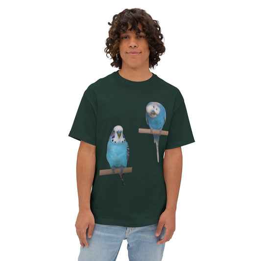 Colorful Budgie Boxy Tee, Comfortable Fashion, Bird Lover Gift, Casual Everyday Style, Unique Animal Tee,  Graphic Shirt