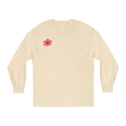 Hibiscus Floral Long Sleeve T-Shirt,  Tee, Casual Wear, Beach Vacation, Gift for Her, Spring Fashion