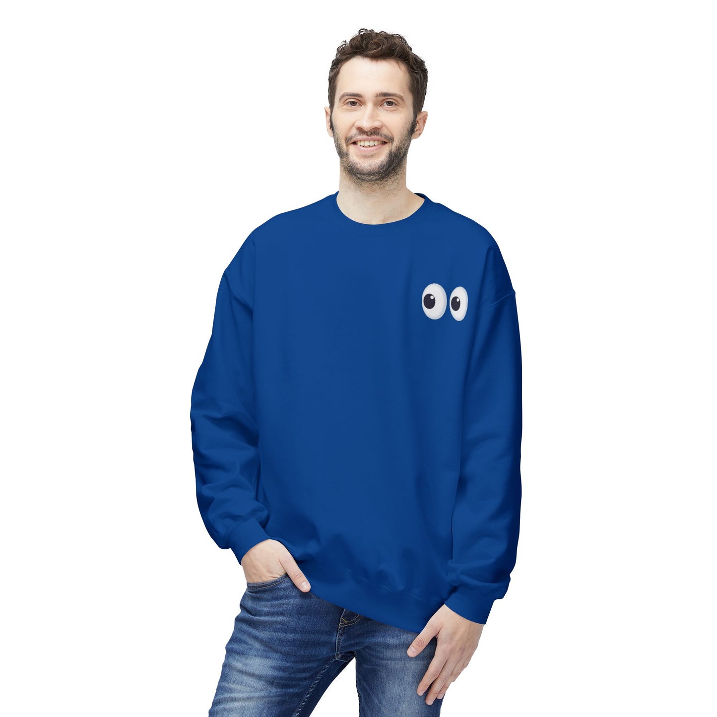 Cute Eyes Crewneck Sweatshirt, Cozy  Fleece, Perfect for Gifts, Casual Wear, Everyday Comfort