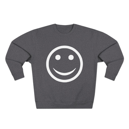 Happy Face Crewneck Sweatshirt, Cozy Gift for Friends, Casual Style, Everyday Wear, Fun Mood Boost